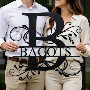 Personalized Family Name Metal Sign, Housewarming Gift, Metal Monogram Sign, Door Hanger, Last Name Sign, Metal Wall Art, Wedding Gift