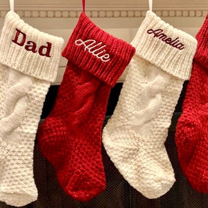 Cable Knit Personalized Christmas Stockings, Christmas Stockings Personalized Christmas Stockings Monogrammed Christmas Stockings cable Knit