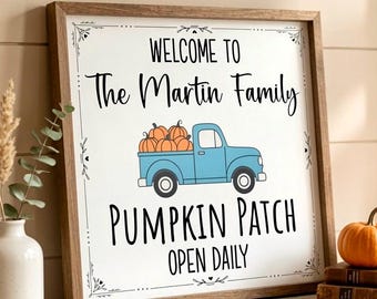 Custom Family Name Fall Decor Pumpkin Patch Sign Autumn Wood Wall Decor