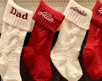 Cable Knit Personalized Christmas Stockings, Christmas Stockings Personalized Christmas Stockings Monogrammed Christmas Stockings cable Knit