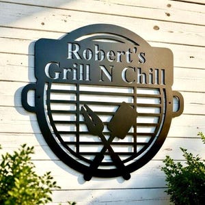 Personalized Metal BBQ Sign, Personalized Grill Sign, Personalized BBQ Sign, BBQ Grill Sign, bbq party Decor, Out Door Kitchen Metal Signs