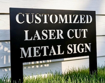 Personalized Yard Sign with Stakes, Custom Metal Yard Signs for Outside, Custom Yard Sign, Metal Lawn Sign, Custom Garden Metal Sign