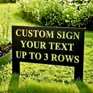 Custom Metal Yard Sign with Stakes, Personalized Yard Signs for Outside, Custom Yard Sign, Metal Lawn Sign, Custom Garden Metal Sign