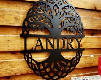 Custom Family Name Metal Sign, Initial Sign, Metal Monogram Sign, Door Hanger, Last Name Sign, Metal Wall Art, Metal Decorative Wall Art