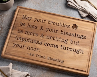 Irish Blessing Cutting Board, Irish Wedding Gift, St Patricks Day Gift, St Patricks Day Decor, Irish Prayer, Housewarming Gift Idea