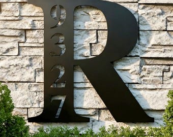 Metal Letter Address Sign, Initial Address Metal Sign