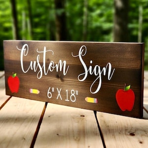 Custom Teacher Sign Personalized Teacher Sign for Classroom Sign Personalized Teacher Gift Custom Wood Sign Back to School Teacher Gifts image 3
