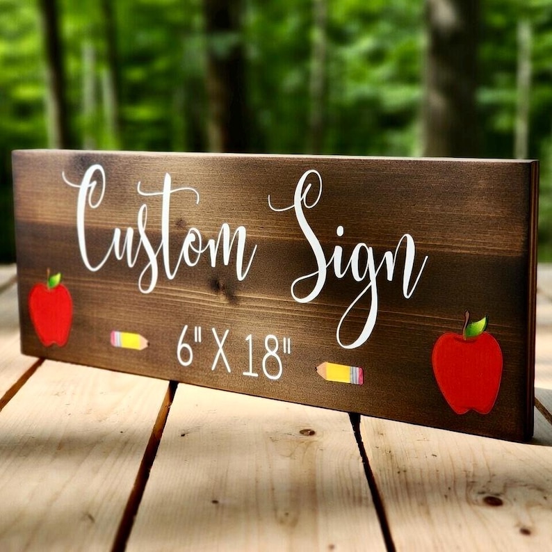 Custom Teacher Sign Personalized Teacher Sign for Classroom Sign Personalized Teacher Gift Custom Wood Sign Back to School Teacher Gifts image 3