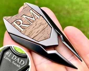 Golf Ball Marker Personalized Divot Tool, Custom Engraved Fathers Day Gifts for Men Dad Groomsmen Boyfriend Husband Gift, Golf Gifts