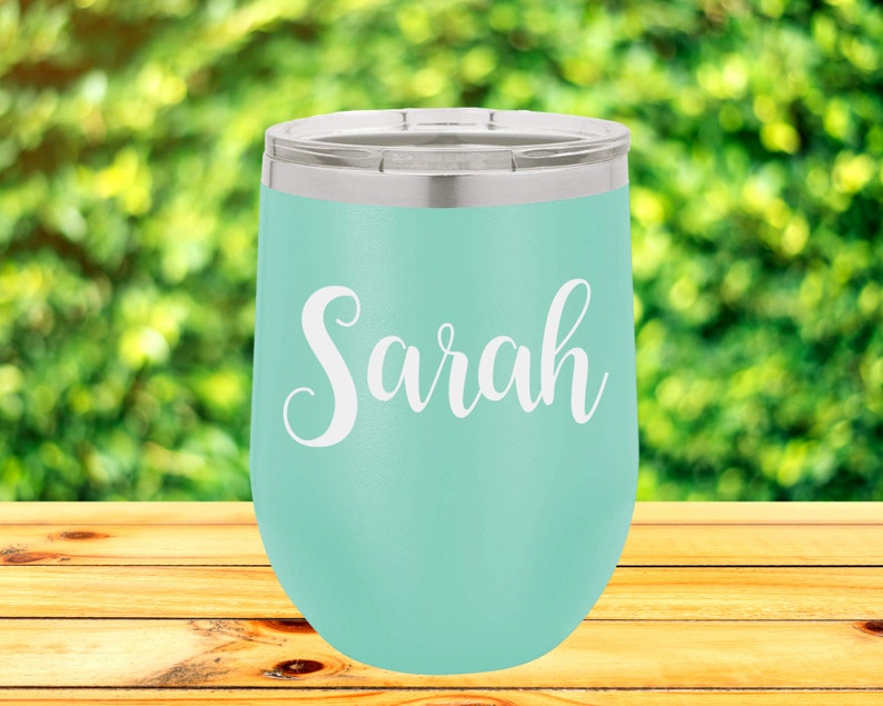 Personalized Wine Tumbler With Lid Engraved Wine Tumbler Etsy
