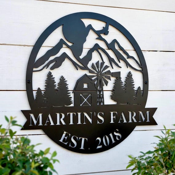 Metal Farm Barn Sign, Metal Sign for Farm, Personalized Farm Sign