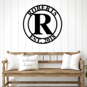 Personalized Wedding Gift Last Name Established Sign Family Name Sign Metal Sign Custom Metal Sign Anniversary Couple Gift Personalized Sign image 4
