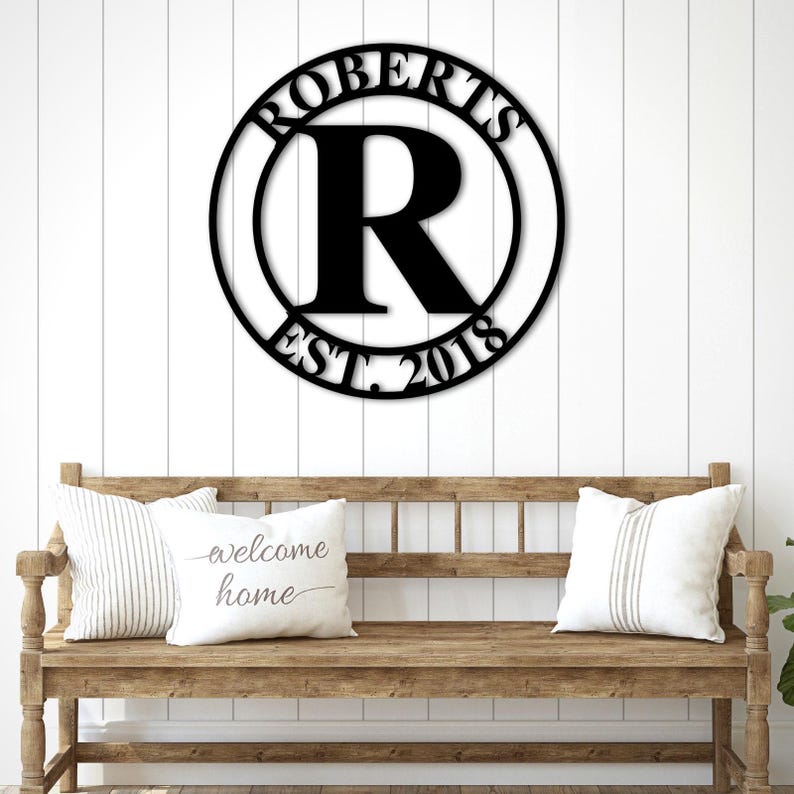 Personalized Wedding Gift Last Name Established Sign Family Name Sign Metal Sign Custom Metal Sign Anniversary Couple Gift Personalized Sign image 4