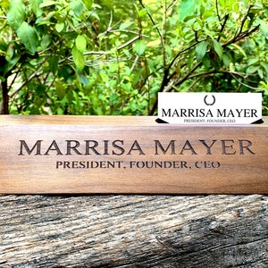 Desk Name Plate, Custom Name Sign, Personalized Wood Desk Name, Customized Walnut Desk Name, Executive Personalized Desk Name Plate Wooden image 3