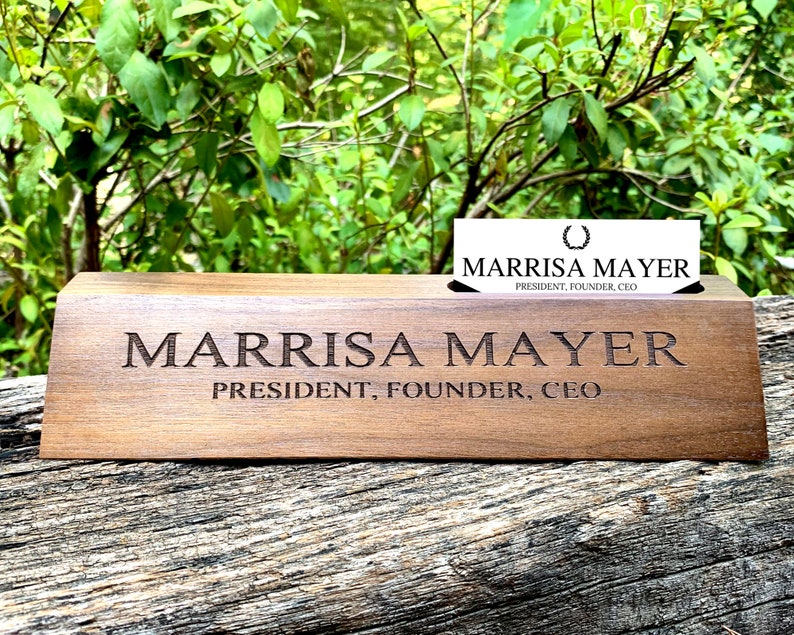 Desk Name Plate, Custom Name Sign, Personalized Wood Desk Name, Customized Walnut Desk Name, Executive Personalized Desk Name Plate Wooden image 3