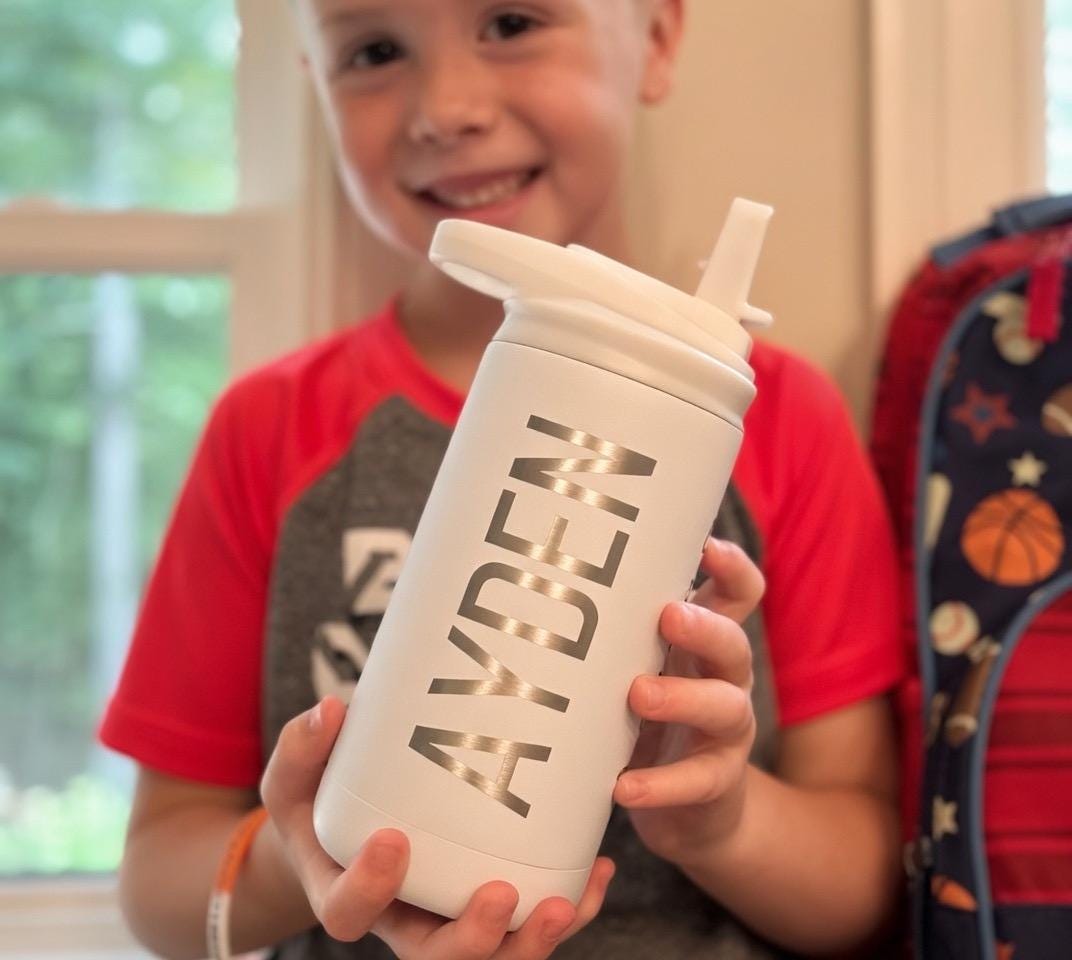 Personalized Kids Water Bottle With Straw, Back to School, 12 Oz ...