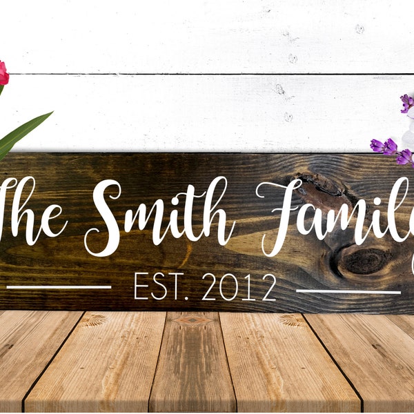 Family Name Sign Wood Last Name Sign Established Sign Personalized Family Sign Established Sign Wedding Sign Family Name Plaque Est Sign