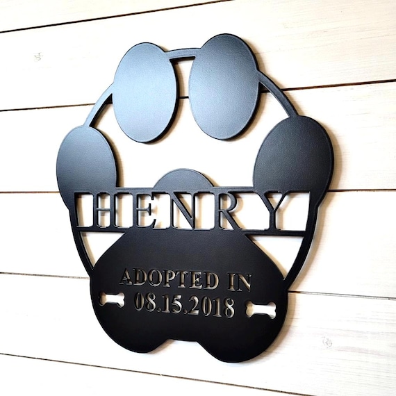 Custom Metal Dog Name Signs, Personalized Dog Sign, Dog Adoption Gift, Dog Memorial Sign, Dog Signs for Home, Dog House Sign,Custom Dog Gift