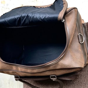 Personalized Mens Leather Bag, Groomsmen Gift, Monogrammed Duffle, Leather Tote, Groomsmen Proposal, Embroidered Travel Bag, Groomsman Gift image 5