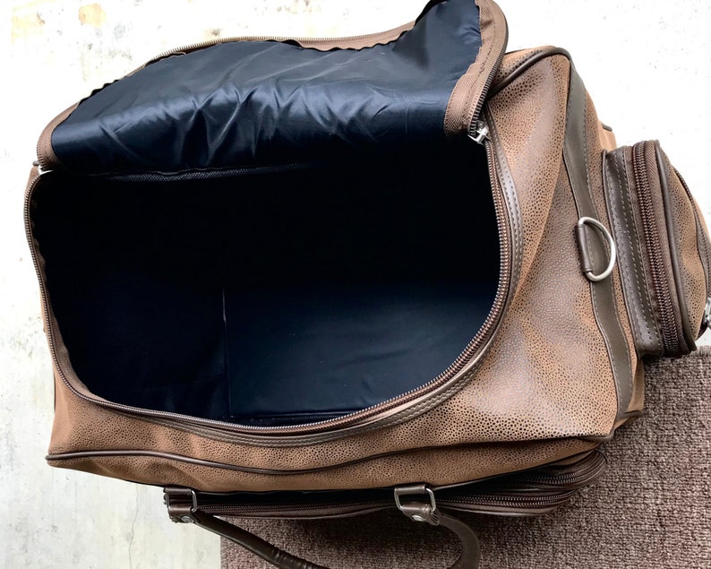 Personalized Mens Leather Bag, Groomsmen Gift, Monogrammed Duffle, Leather Tote, Groomsmen Proposal, Embroidered Travel Bag, Groomsman Gift image 5