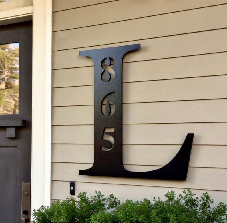 Metal Letter Address Sign, Initial Address Metal Sign image 3