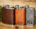 Personalized Leather Flask, Groomsmen Flask, Engraved Flask, Hip Flask, Custom Flask, Monogrammed Flask, Flask for Groomsmen,Groomsman Flask