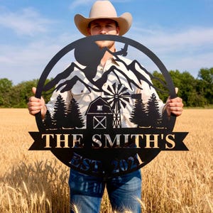 Metal Farm Barn Sign, Metal Sign for Farm, Personalized Farm Sign image 2