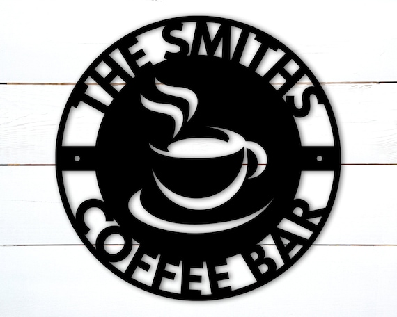 Personalized Coffee Bar Sign, Coffee Bar Decor, Kitchen Sign, Custom Coffee Sign, Kitchen Wall Decor, Coffee Bar Ideas, Metal Coffee Sign