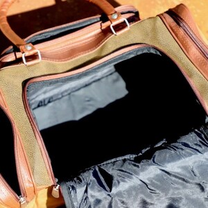 Personalized Mens Leather Bag, Groomsmen Gift, Monogrammed Duffle, Leather Tote, Groomsmen Proposal, Embroidered Travel Bag, Groomsman Gift image 7