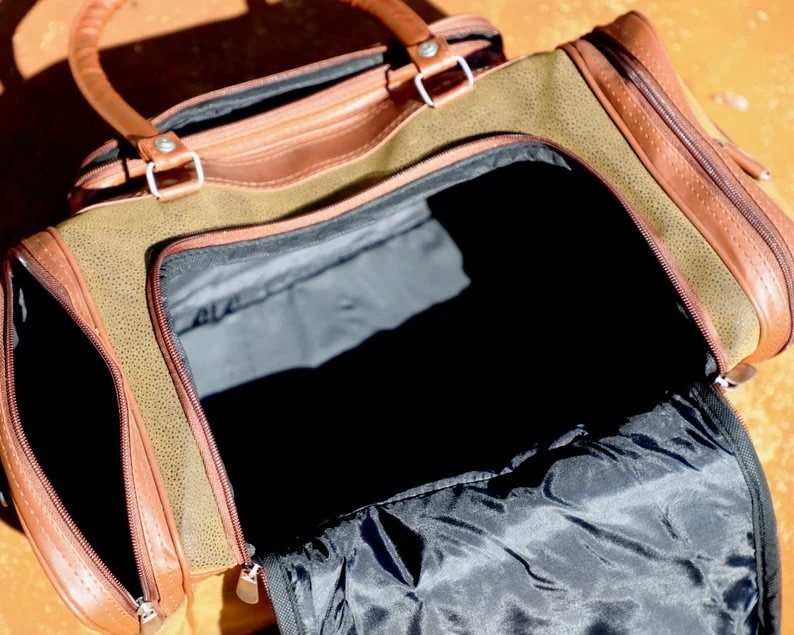Personalized Mens Leather Bag, Groomsmen Gift, Monogrammed Duffle, Leather Tote, Groomsmen Proposal, Embroidered Travel Bag, Groomsman Gift image 7