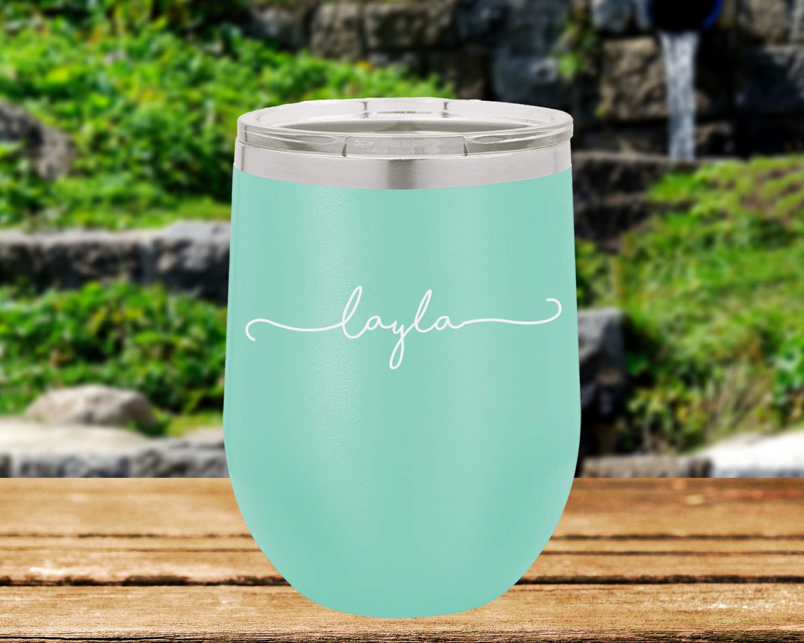 Personalized Wine Tumbler With Lid Engraved Wine Tumbler Etsy