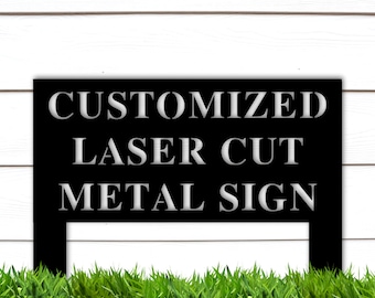 Personalized Yard Sign with Stakes, Custom Metal Yard Signs for Outside, Custom Yard Sign, Metal Lawn Sign, Custom Garden Metal Sign