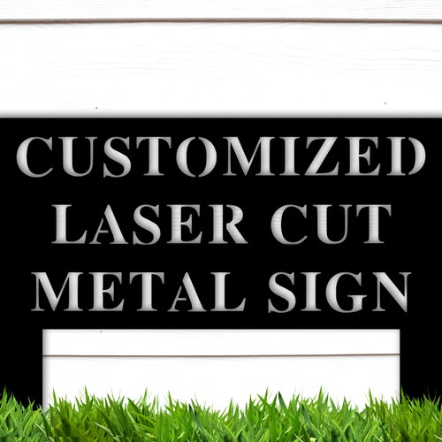 Personalized Yard Sign With Stakes Custom Metal Yard Signs Etsy