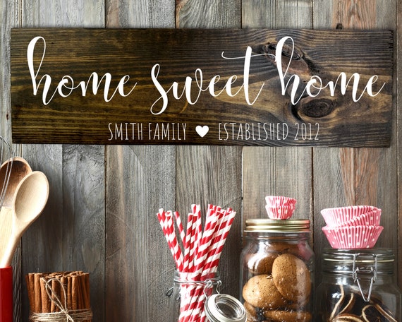 Home Sweet Home Hand Painted Wood Sign Home Gift
