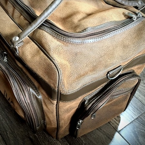 Personalized Mens Leather Bag, Groomsmen Gift, Monogrammed Duffle, Leather Tote, Groomsmen Proposal, Embroidered Travel Bag, Groomsman Gift image 4