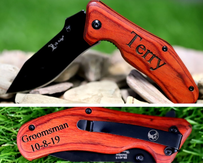 Personalized Engraved Knife Groomsman Knife Engraved Pocket Etsy