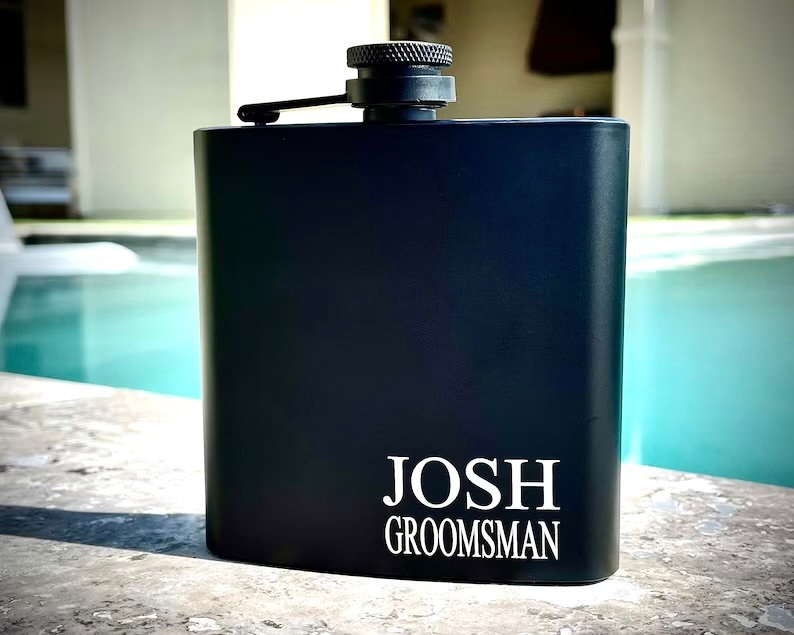 Personalized Flask for Men, Leather Flask, Flask Personalized, Flask Leather, Flasks Black Steel Flask