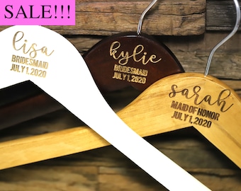 Personalized Bridesmaid Hangers, Hangers for Bridesmaids, Custom Bridal Hanger, Engraved Bridesmaid Hangers, Bridesmaid Gifts, Bride Hanger
