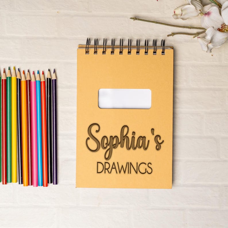 Custom Drawing Sketchbook with 12 Coloring Pencils, Personalize Sketchpad for Girls, Gift for Young Artist, Birthday Gift for Girls Art Gift zdjęcie 6