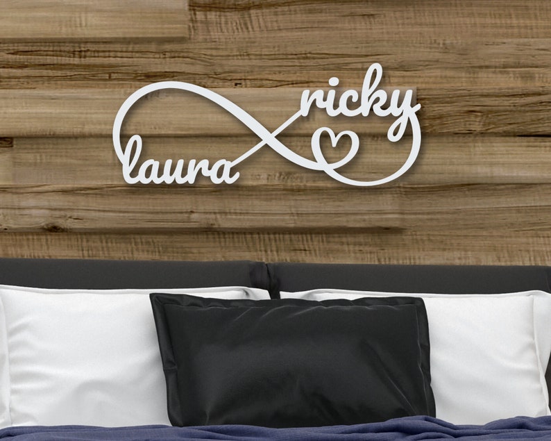 Personalized Engagement Gifts, Newly Engaged Gift, Newly Wed Gifts, Newlywed Sign, Personalized Metal Wall Art, Metal Signs, Infinity Sign image 3