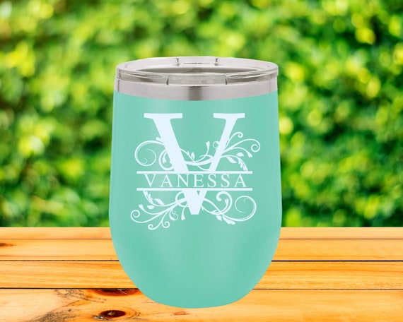 Custom Wine Tumbler, Personalized Wine Tumbler, Engraved Wine Tumbler,  Monogram Wine, Bridesmaid Tumbler, Insulated Wine, Wine Cup With Lid 