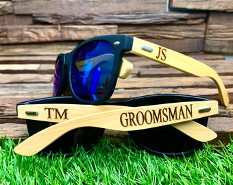 Personalized Shades for Groomsmen, Wooden Sunglasses, Custom Sunglasses, Sunglasses for Wedding, Engraved Sunglasses, Monogrammed Sunglasses