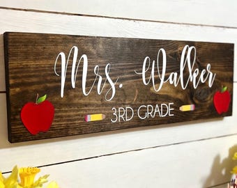 Custom Teacher Sign Personalized Teacher Sign for Classroom Sign Personalized Teacher Gift Custom Wood Sign Back to School Teacher Gifts