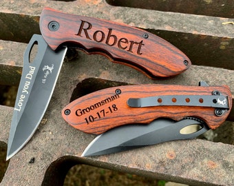 Engraved Pocket Knife, Groomsmen Proposal, Every Day Carry, Personalized Groomsmen Gift, Hunting Knife, Personalized Pocket Knife