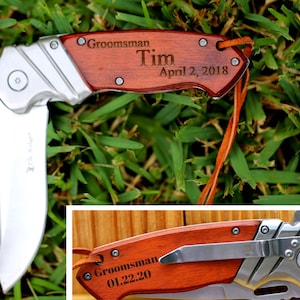 Groomsmen Personalized Knife, Engraved Pocket Knife, Groomsmen Gift, Wedding Party Gift, Knives for Groomsmen, Custom Groomsman Gift