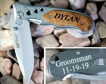 Personalized Knife for Groomsmen, Engraved Groomsmen Pocket Knife, Groomsmen Gift, Groomsmen Knife, Groomsman Gift, Personalized Knife