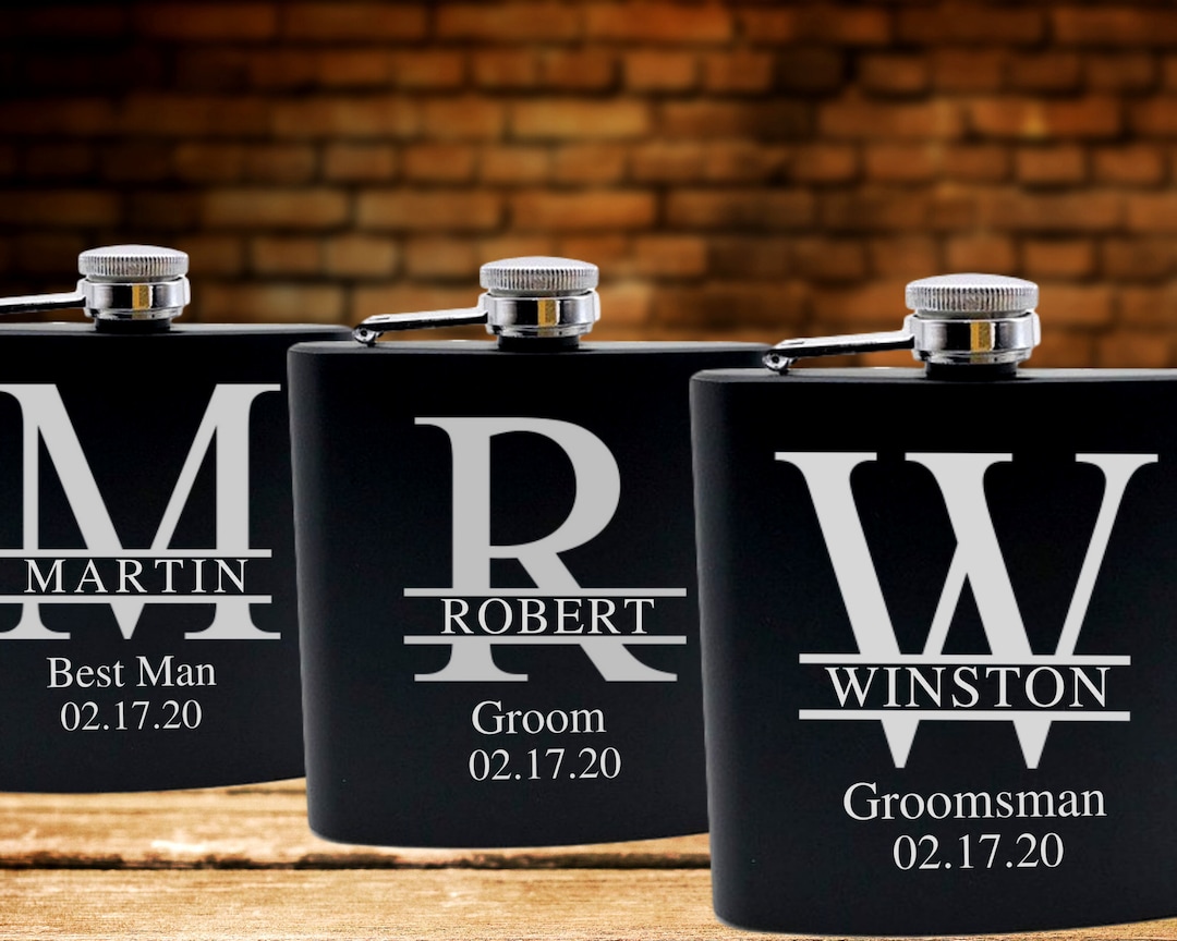 Groomsman Gift, Personalized Flask Set Groomsmen Gifts