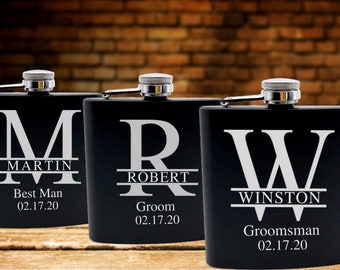Engraved Flask for Groomsmen, Groomsman Flask, Groomsmen Flask, Groomsmen Proposal, Hip Flask Personalised, Personalized Flask for Men