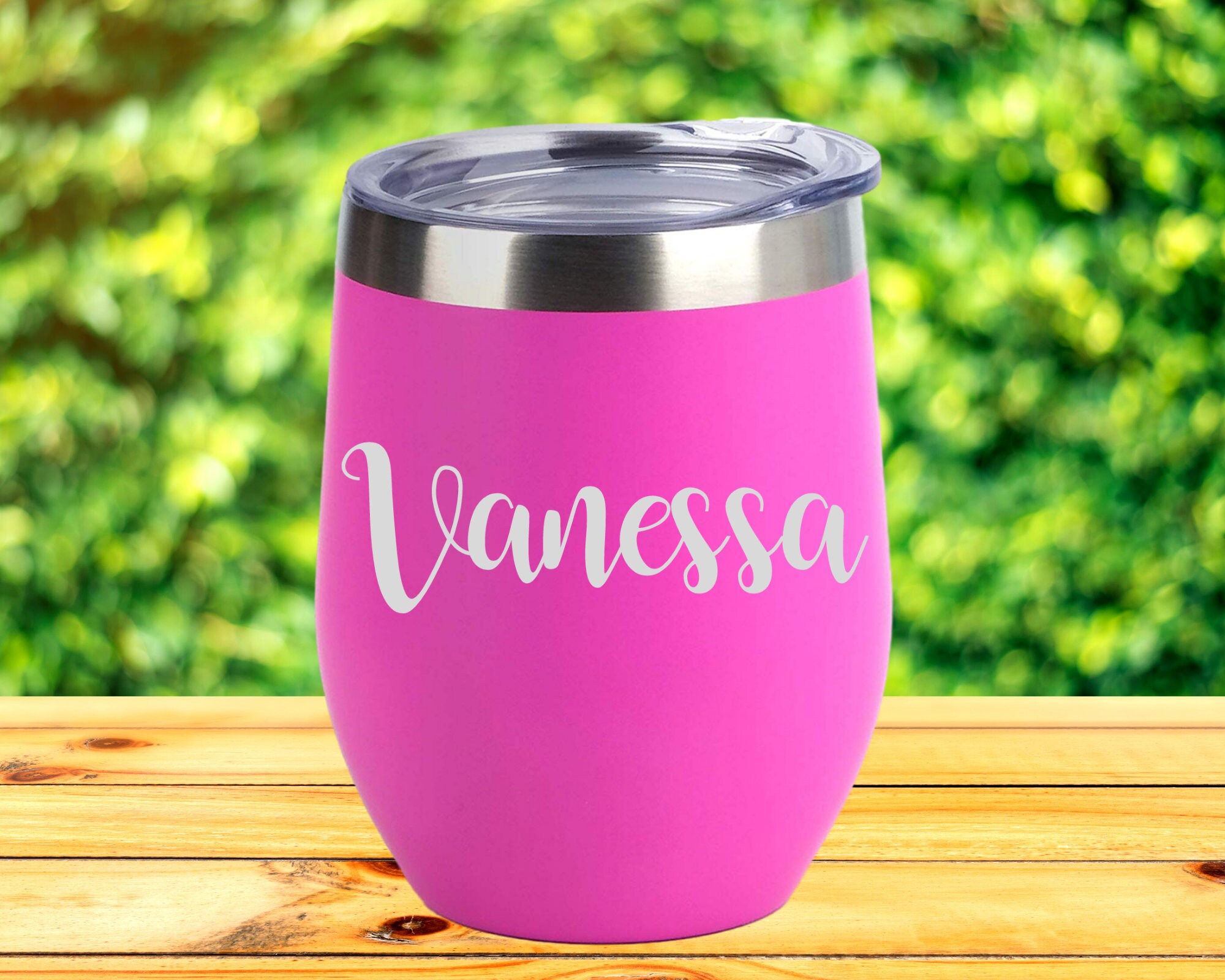 Personalized Wine Tumbler With Lid Engraved Wine Tumbler Etsy