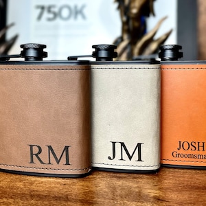 Personalized Flask for Men, Leather Flask, Flask Personalized, Flask Leather, Flasks image 1